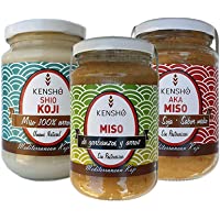 Los mejores  - Kensho | Pack de 3 misos: Miso de Garbanzo y Arroz- Shio Koji y Aka Miso | Elaborados con Arroz Ecológico del Delta del…